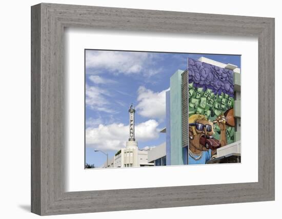 Elaborate Wall Design with Mosaic Tiles Collins Street, Miami South Beach, Florida-Axel Schmies-Framed Photographic Print