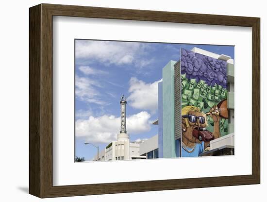 Elaborate Wall Design with Mosaic Tiles Collins Street, Miami South Beach, Florida-Axel Schmies-Framed Photographic Print