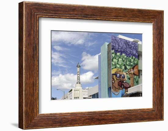 Elaborate Wall Design with Mosaic Tiles Collins Street, Miami South Beach, Florida-Axel Schmies-Framed Photographic Print