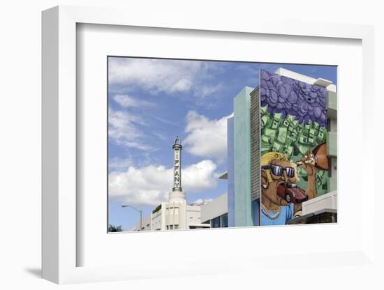 Elaborate Wall Design with Mosaic Tiles Collins Street, Miami South Beach, Florida-Axel Schmies-Framed Photographic Print