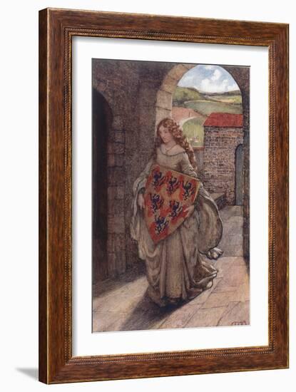 Elaine and Shield, Legend-Eleanor Fortescue Brickdale-Framed Art Print