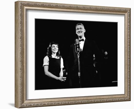 Elaine May and Mike Nichols Appearing at the "Blue Angel", New York, NY, November 1957-Peter Stackpole-Framed Photographic Print