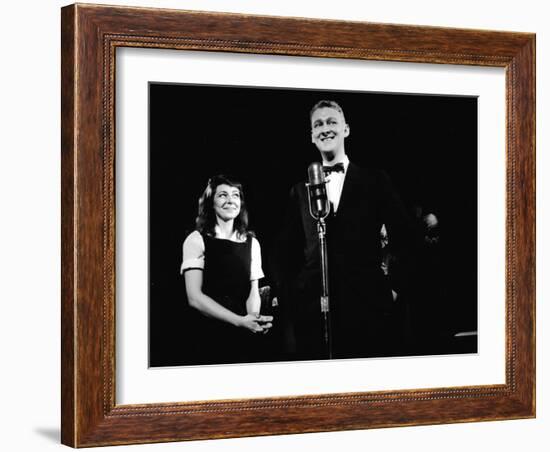 Elaine May and Mike Nichols Appearing at the "Blue Angel", New York, NY, November 1957-Peter Stackpole-Framed Photographic Print