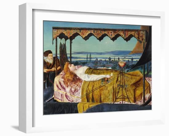 Elaine: Then Rose the Dumb Old Servitor and the Dead Steer'd by the Dumb Went Upward with the Flood-John Atkinson Grimshaw-Framed Giclee Print