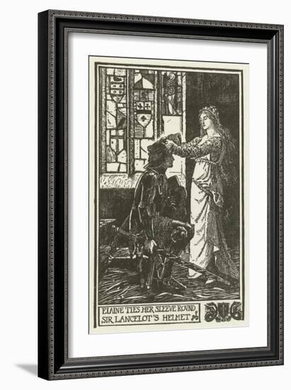 Elaine Ties Her Sleeve Round Sir Lancelot's Helmet-Henry Justice Ford-Framed Giclee Print