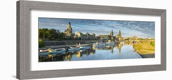 Elbe River, and City Skyline, Dresden, Saxony, Germany-Jon Arnold-Framed Photographic Print