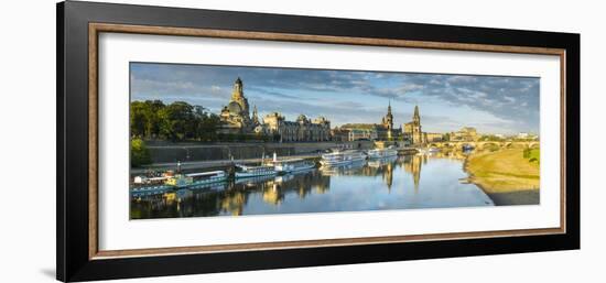 Elbe River, and City Skyline, Dresden, Saxony, Germany-Jon Arnold-Framed Photographic Print