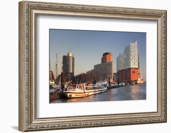 Elbphilharmonie at sunset, Elbufer, HafenCity, Hamburg, Hanseatic City, Germany, Europe-Markus Lange-Framed Photographic Print