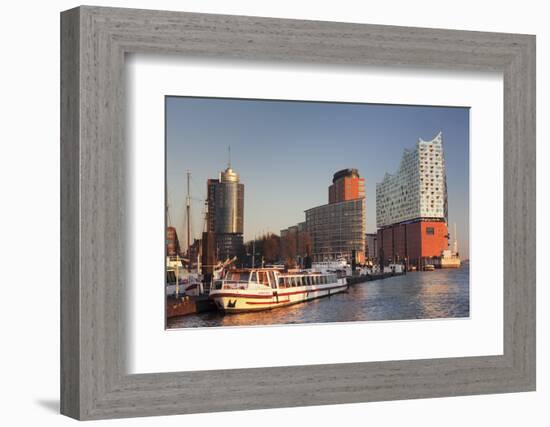 Elbphilharmonie at sunset, Elbufer, HafenCity, Hamburg, Hanseatic City, Germany, Europe-Markus Lange-Framed Photographic Print