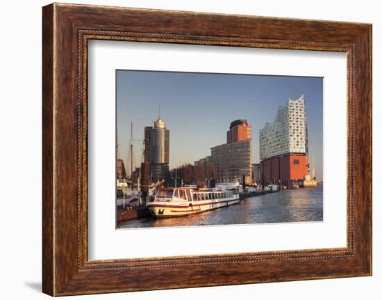 Elbphilharmonie at sunset, Elbufer, HafenCity, Hamburg, Hanseatic City, Germany, Europe-Markus Lange-Framed Photographic Print