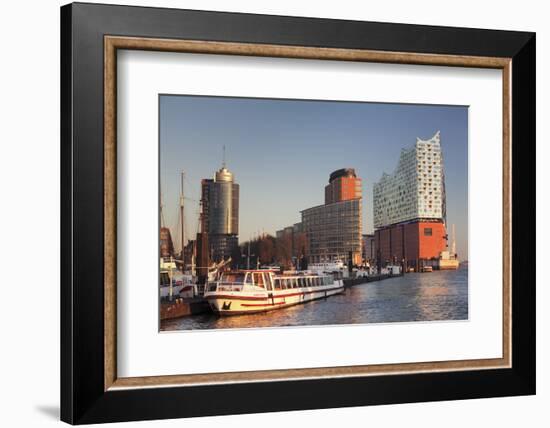 Elbphilharmonie at sunset, Elbufer, HafenCity, Hamburg, Hanseatic City, Germany, Europe-Markus Lange-Framed Photographic Print