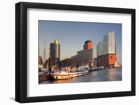 Elbphilharmonie at sunset, Elbufer, HafenCity, Hamburg, Hanseatic City, Germany, Europe-Markus Lange-Framed Photographic Print