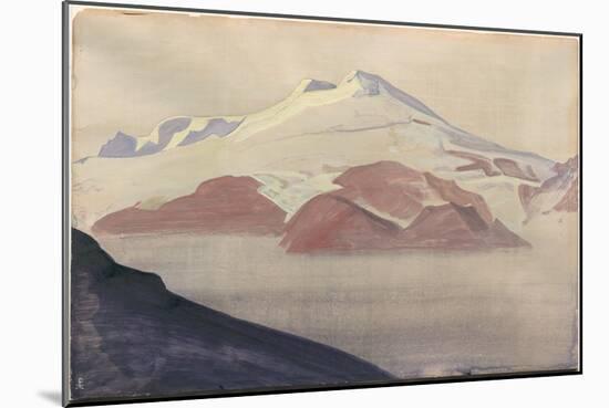 Elbrus, Caucasus, Album Leaf, 1933 (Tempera on Paper)-Nicholas Roerich-Mounted Giclee Print