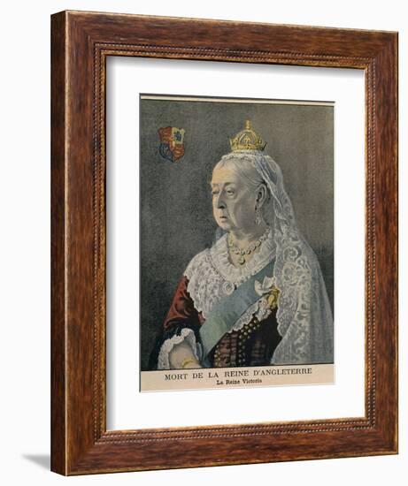 Elderly British Queen Victoria. French Engraving Published on Her Death on Feb. 3, 1901-null-Framed Art Print