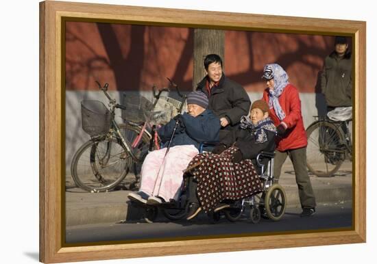 Elderly Chinese In Wheelchairs-Mark Williamson-Framed Premier Image Canvas