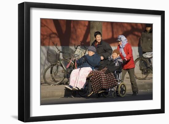 Elderly Chinese In Wheelchairs-Mark Williamson-Framed Photographic Print