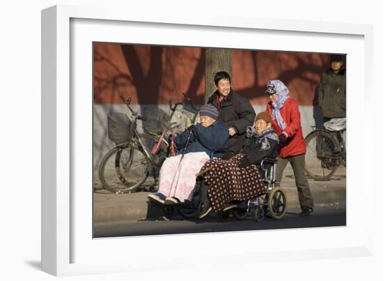 Elderly Chinese In Wheelchairs-Mark Williamson-Framed Photographic Print