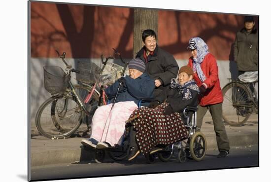 Elderly Chinese In Wheelchairs-Mark Williamson-Mounted Photographic Print