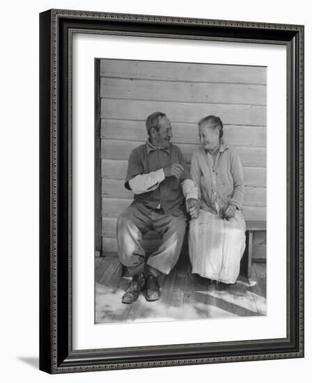 Elderly Couple Holding Hands-Peter Stackpole-Framed Photographic Print