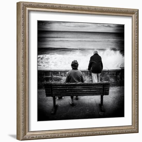 Elderly Couple Watch the Waves-Rory Garforth-Framed Photographic Print