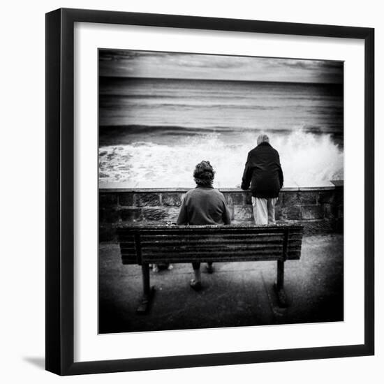 Elderly Couple Watch the Waves-Rory Garforth-Framed Photographic Print