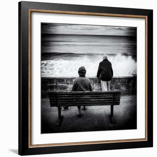 Elderly Couple Watch the Waves-Rory Garforth-Framed Photographic Print