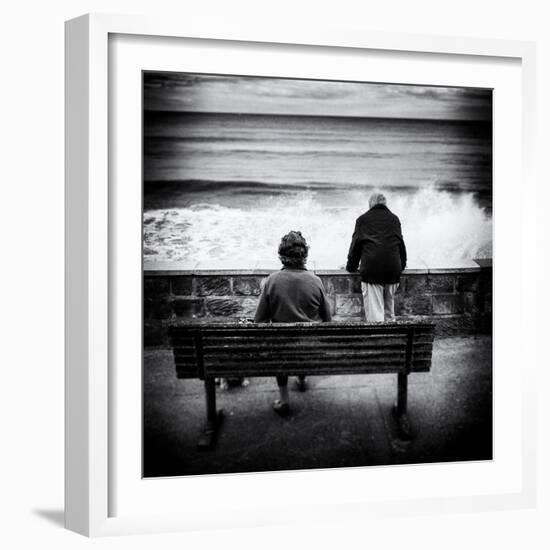 Elderly Couple Watch the Waves-Rory Garforth-Framed Photographic Print