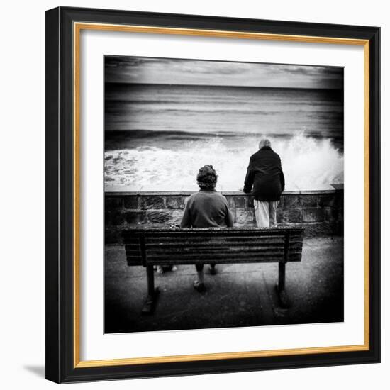 Elderly Couple Watch the Waves-Rory Garforth-Framed Photographic Print