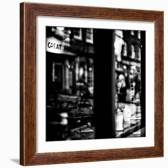 Elderly Male Sitting Alone in a Cafe-Rory Garforth-Framed Photographic Print