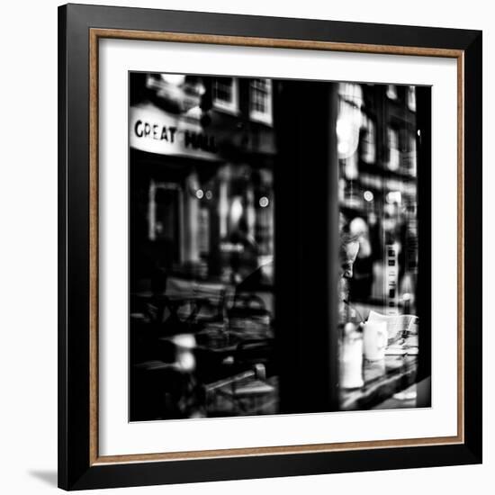 Elderly Male Sitting Alone in a Cafe-Rory Garforth-Framed Photographic Print