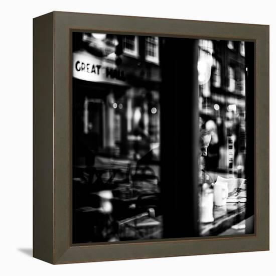 Elderly Male Sitting Alone in a Cafe-Rory Garforth-Framed Premier Image Canvas