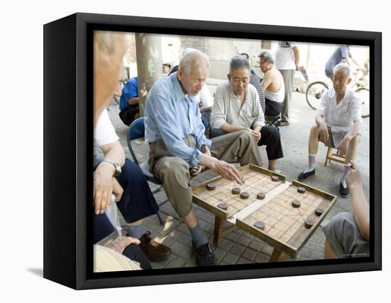 Elderly Men Playing a Form of Chess, Hu Hai Lake, Beijing, China-Adam Tall-Framed Premier Image Canvas