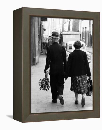 Elderly Polish Couple Walking Hand in Hand-Paul Schutzer-Framed Premier Image Canvas