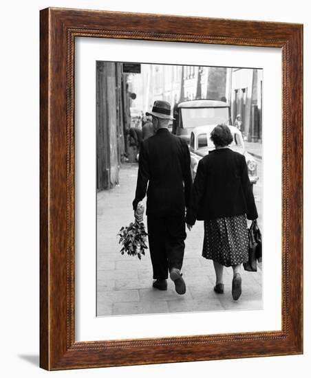 Elderly Polish Couple Walking Hand in Hand-Paul Schutzer-Framed Photographic Print