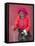 Elderly Tibetan Woman with Red Wall, Tagong, Sichuan, China-Keren Su-Framed Premier Image Canvas