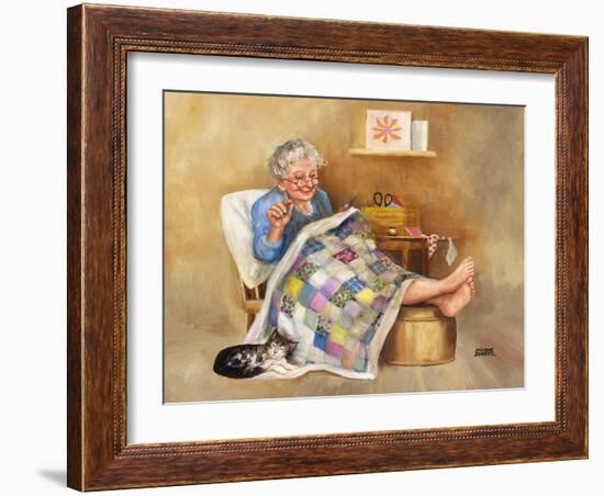 Elderly Woman Quilting-Dianne Dengel-Framed Giclee Print