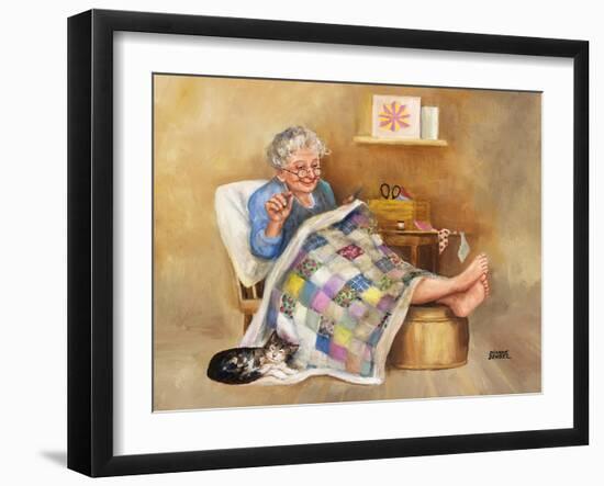 Elderly Woman Quilting-Dianne Dengel-Framed Giclee Print