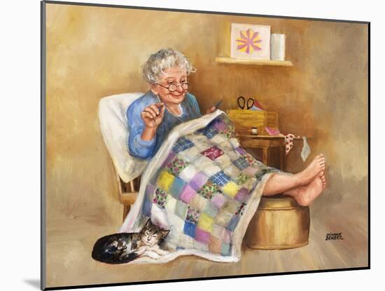 Elderly Woman Quilting-Dianne Dengel-Mounted Giclee Print