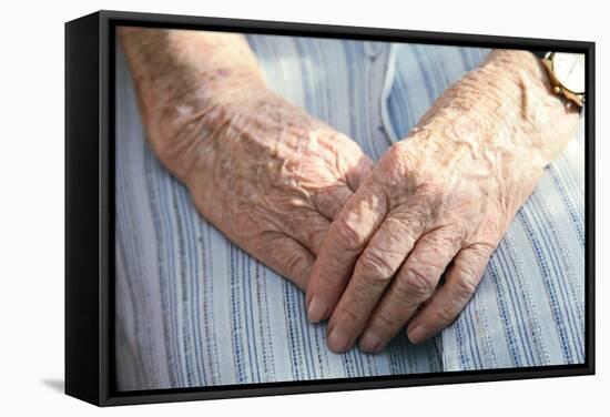Elderly Woman's Hands-Victor De Schwanberg-Framed Premier Image Canvas