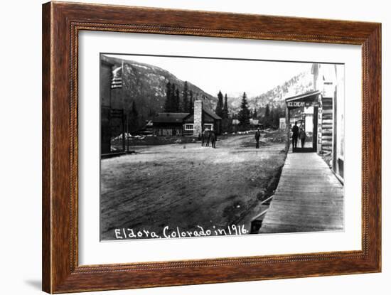 Eldora, Colorado - Street Scene-Lantern Press-Framed Art Print
