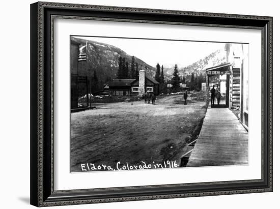 Eldora, Colorado - Street Scene-Lantern Press-Framed Art Print