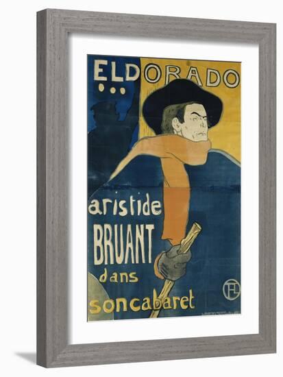 Eldorado, Aristide Bruant, 1892-Henri de Toulouse-Lautrec-Framed Giclee Print