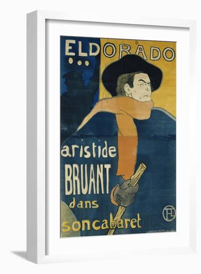 Eldorado, Aristide Bruant, 1892-Henri de Toulouse-Lautrec-Framed Giclee Print