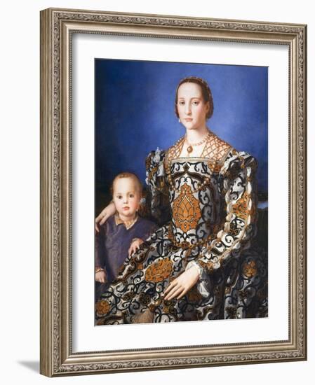 Eleanor of Toledo, with her son Jean de Medici, c. 1545-Agnolo Bronzino-Framed Photographic Print