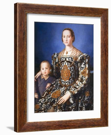 Eleanor of Toledo, with her son Jean de Medici, c. 1545-Agnolo Bronzino-Framed Photographic Print