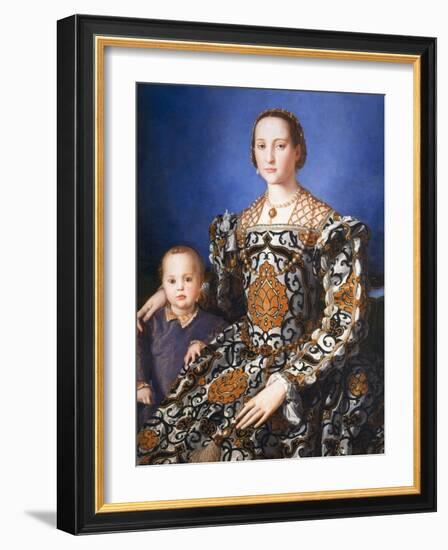 Eleanor of Toledo, with her son Jean de Medici, c. 1545-Agnolo Bronzino-Framed Photographic Print