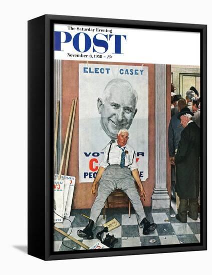 "Elect Casey" or "Defeated Candidate" Saturday Evening Post Cover, November 8,1958-Norman Rockwell-Framed Premier Image Canvas