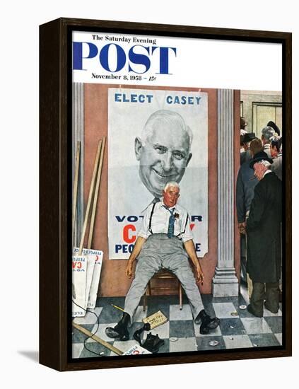 "Elect Casey" or "Defeated Candidate" Saturday Evening Post Cover, November 8,1958-Norman Rockwell-Framed Premier Image Canvas