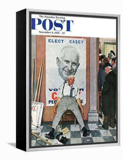 "Elect Casey" or "Defeated Candidate" Saturday Evening Post Cover, November 8,1958-Norman Rockwell-Framed Premier Image Canvas