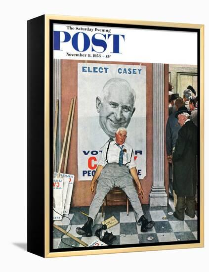 "Elect Casey" or "Defeated Candidate" Saturday Evening Post Cover, November 8,1958-Norman Rockwell-Framed Premier Image Canvas